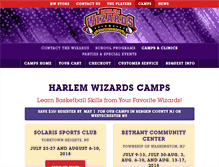Tablet Screenshot of camps.harlemwizards.com